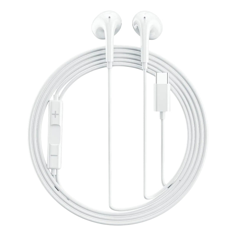 Audífonos Con Cable Y Micrófono Qcy Lh1 Tipo C Blanco