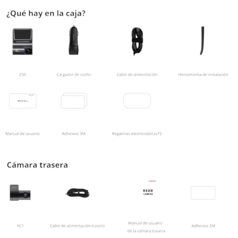 Camara DDPai Z50 Frontal y Trasera GPS