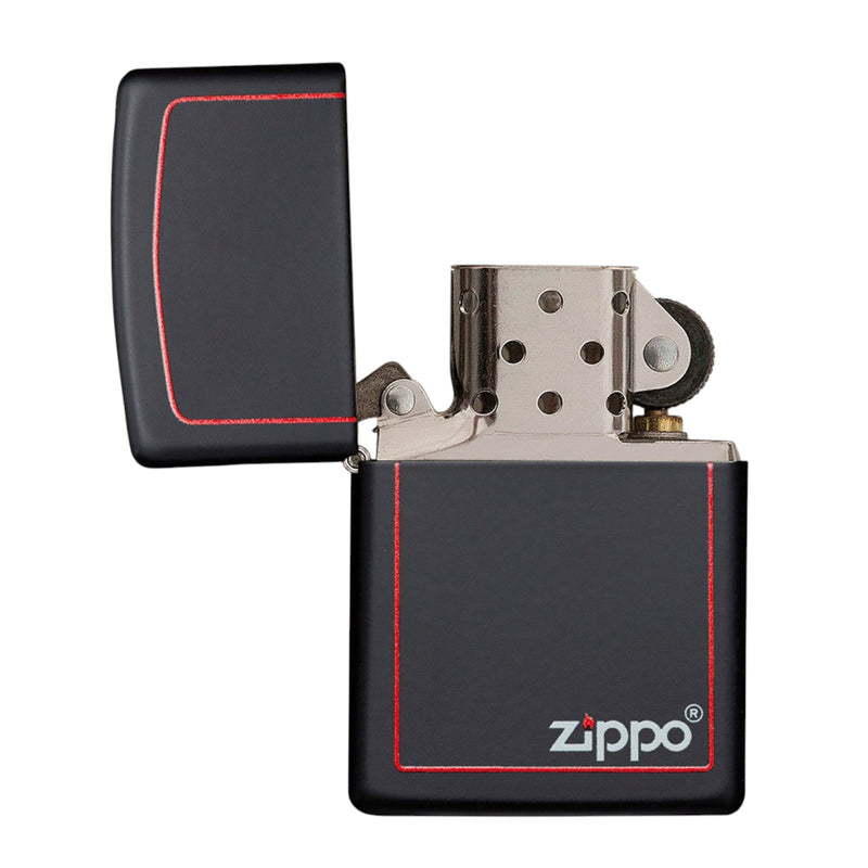 Encendedor Zippo 218ZB Classic Black Matte Red Border & Logo