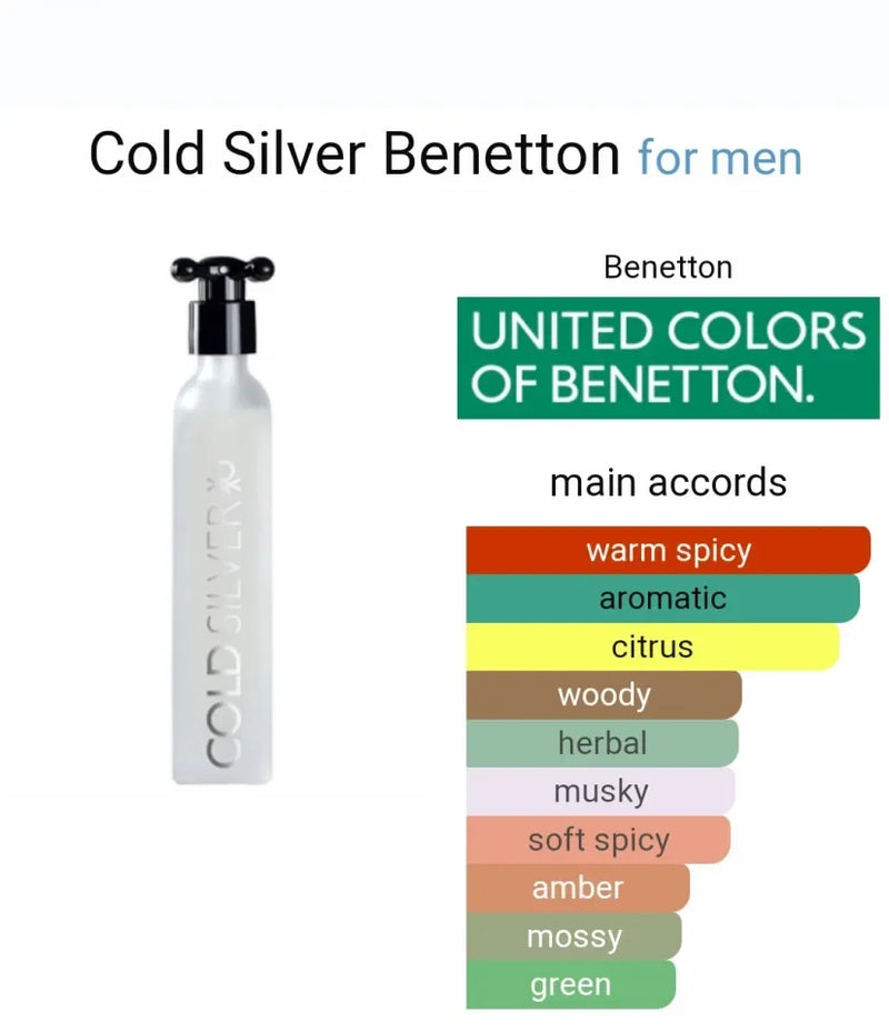 Benetton Cold Silver Edt 100ml Hombre