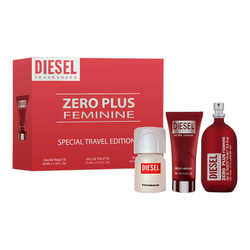 Diesel Zero Plus Femenin Edt 75ml + 30ml+ Bl 100ml