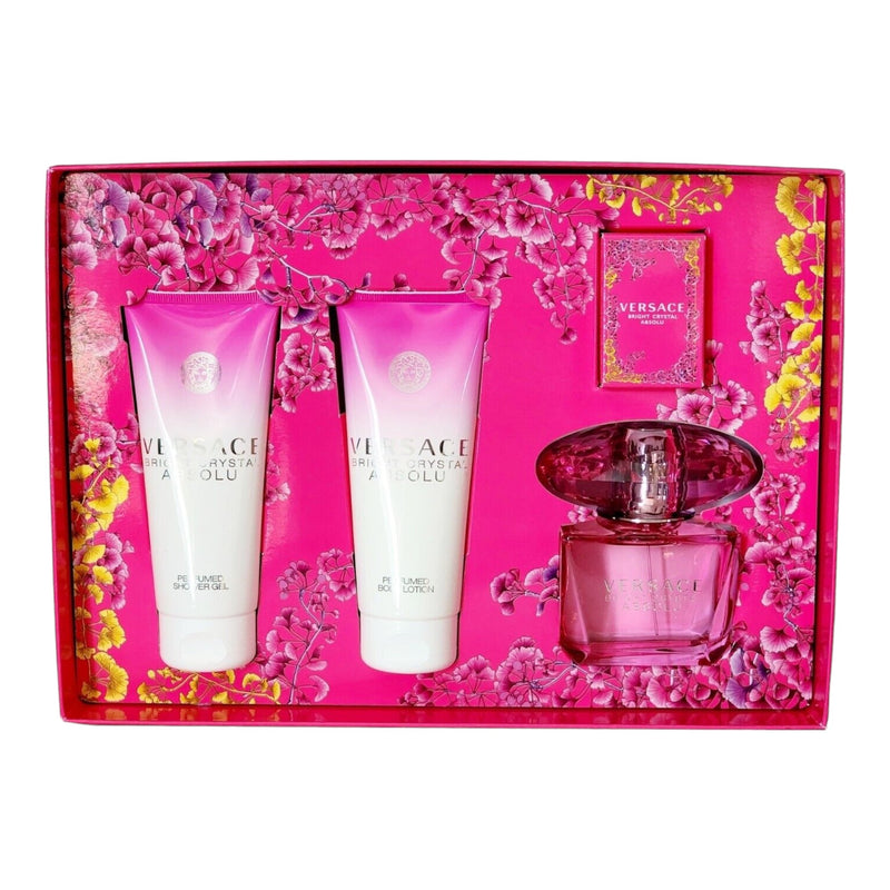 Versace Bright Crystal Absolu Set Edp 90ml + 5ml + Sg + Bl Mujer