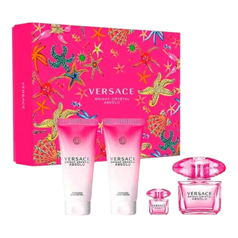 Versace Bright Crystal Absolu Set Edp 90ml + 5ml + Sg + Bl Mujer