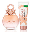 Benetton Colors Rose Set Edt 80ml + Body Lotion 75ml Mujer
