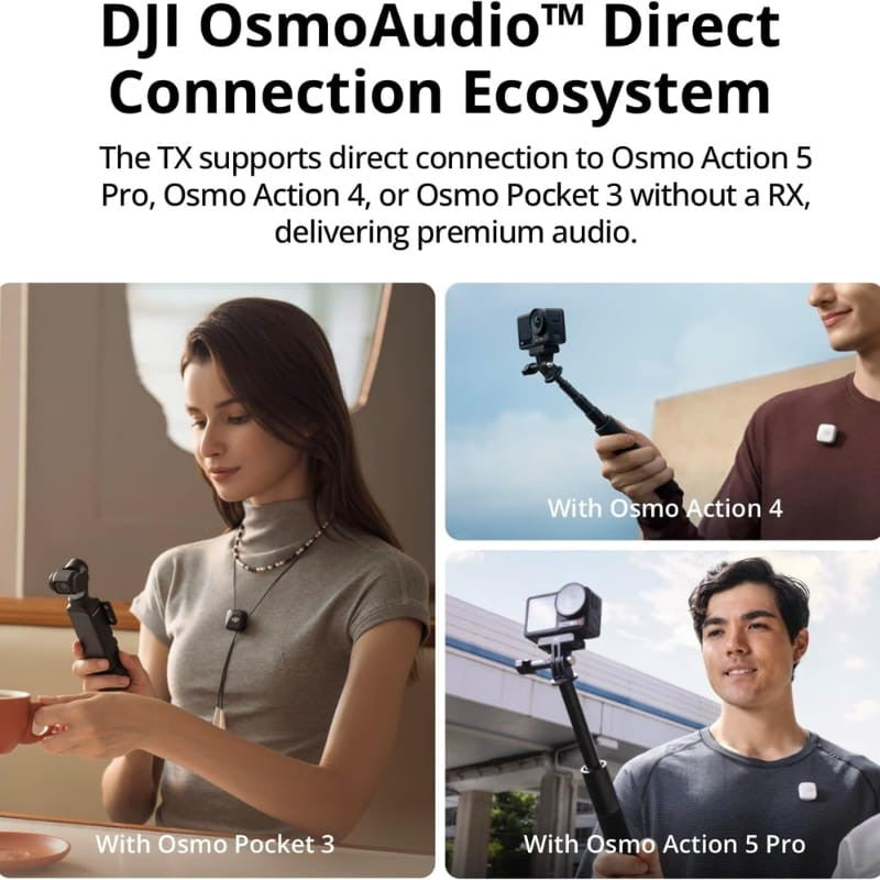 Micrófono DJI Mic 2 (2 Transm + Receptor y Estuche de Carga)