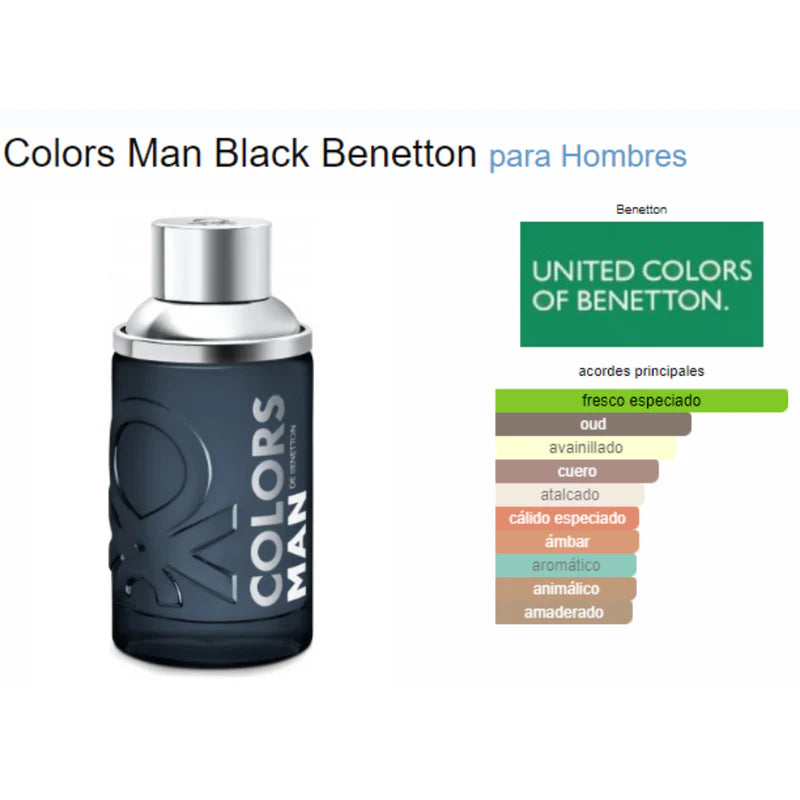 Benetton Colors Black Edt 100ml Hombre