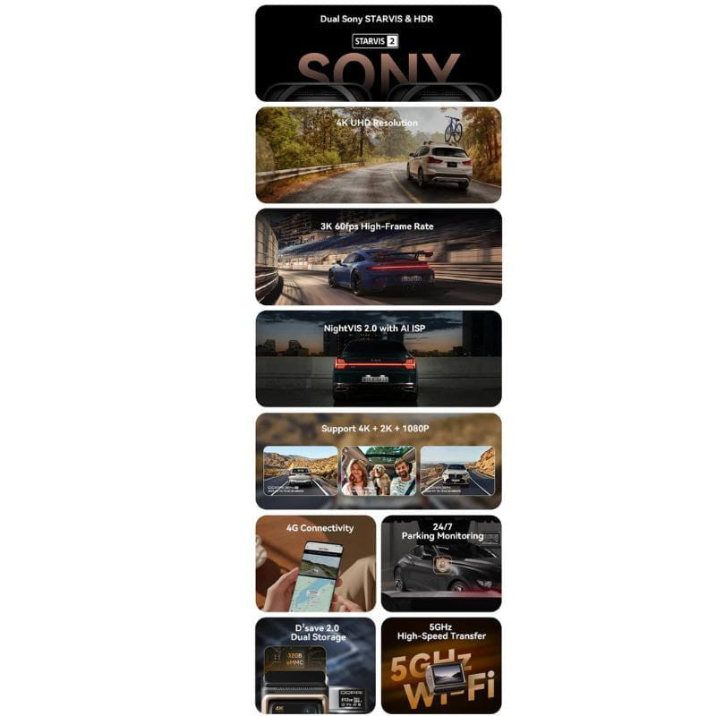 Camara DDPai Z60 Pro 4K Triple Camaras GPS