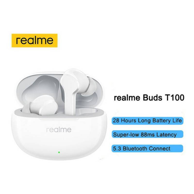 Audifonos Realme Buds T100 Blanco Bluetooth 5.3