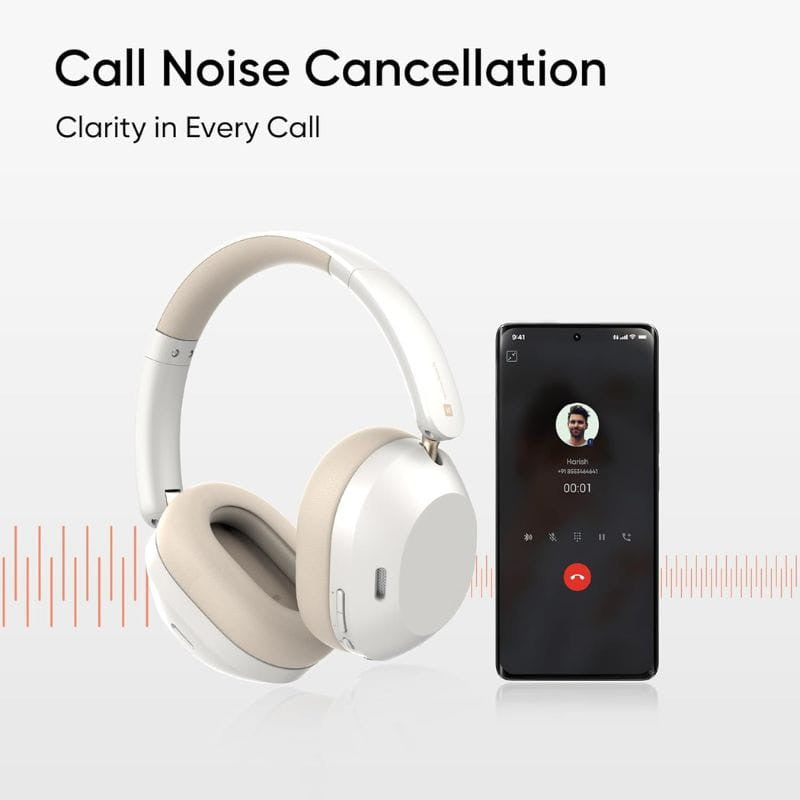 Audifonos Realme Techlife Studio H1 Inalambricos Blanco