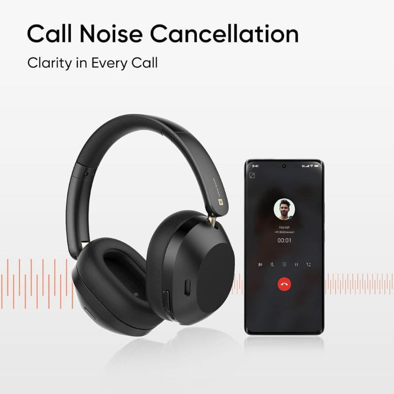 Audifonos Realme Techlife Studio H1 Inalambricos Negro