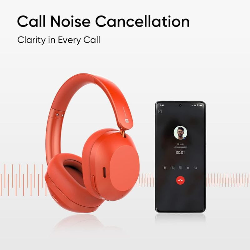 Audifonos Realme Techlife Studio H1 Inalambricos Rojo