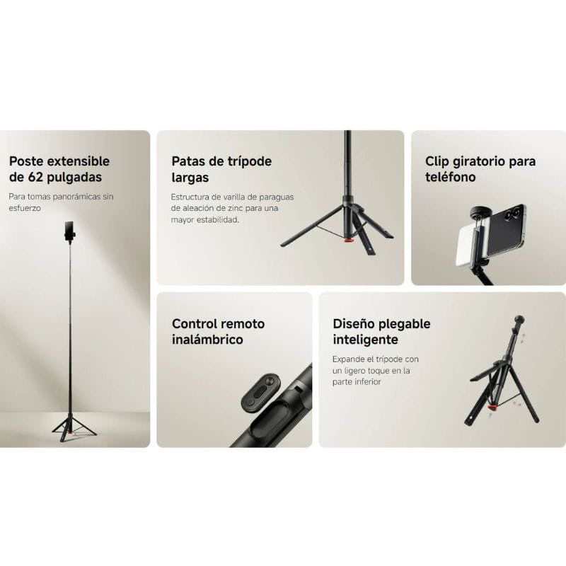 Tripode Xiaomi Zoom Floor Selfie Stick Tripod 62"