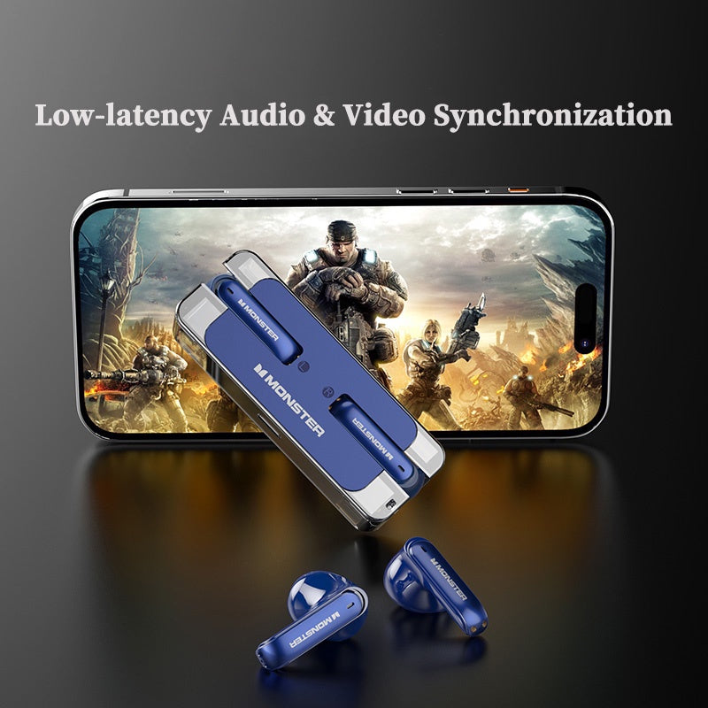 Audifonos Gamer inalambricos Monster XKT08 Bluetooth 5.3 Azul